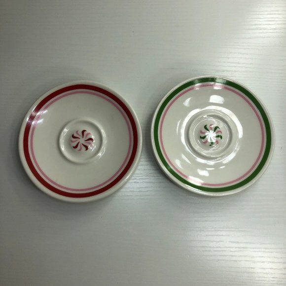 2007 Starbucks Peppermint Candy Expresso Saucers